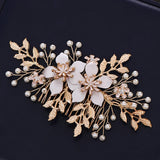 Bridal Flower Hair Comb Pearl Headdress Wedding Hair Accessories