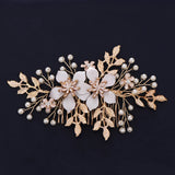 Bridal Flower Hair Comb Pearl Headdress Wedding Hair Accessories