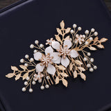 Bridal Flower Hair Comb Pearl Headdress Wedding Hair Accessories