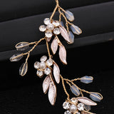 Golden Wedding Tiara Crystal Head Band Bride Hair Accessory