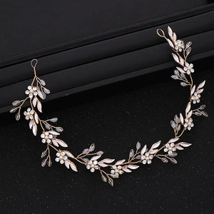 Golden Wedding Tiara Crystal Head Band Bride Hair Accessory