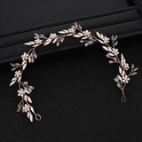 Golden Wedding Tiara Crystal Head Band Bride Hair Accessory