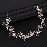 Golden Wedding Tiara Crystal Head Band Bride Hair Accessory