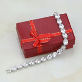 CZ 925 Silver Round Chain Bracelet 7" Women Jewelry Bag S087