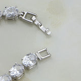 CZ 925 Silver Round Chain Bracelet 7" Women Jewelry Bag S087