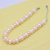 Pink Purple Abacus Buttons Silver Chain Waterfresh Pearl Bracelets