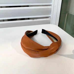 Soft Leather Wide Headband for Women Hair Accessories