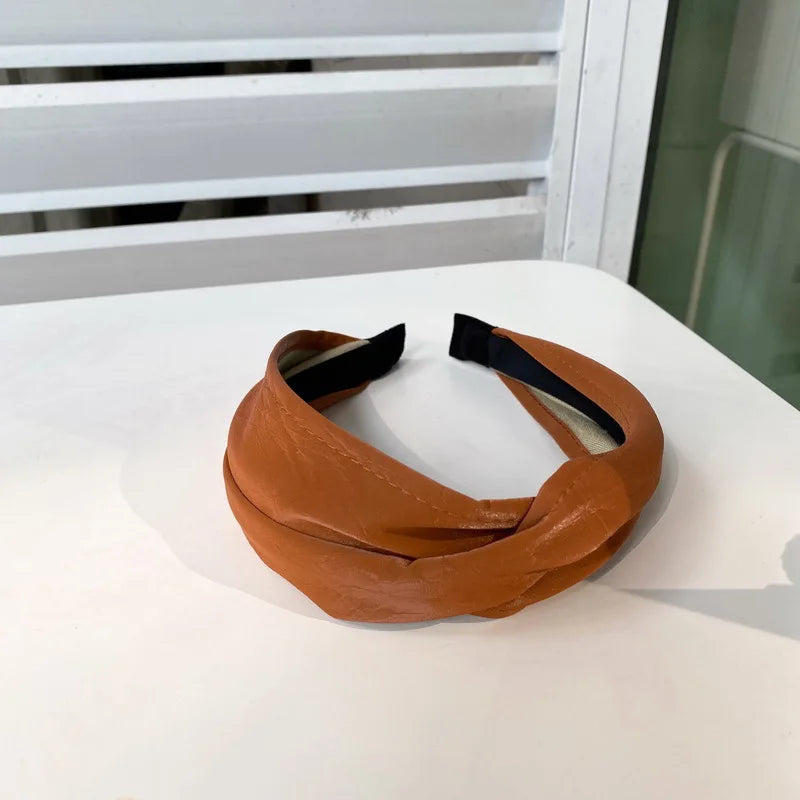 Soft Leather Wide Headband for Women Hair Accessories