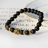 Turquoise Stone Charm Bracelet Men Wood Beads Bracelet Leopard Bracelets&Bangles