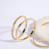 Zircon Inlaid Circular Cuff Bangle Bracelet for Women