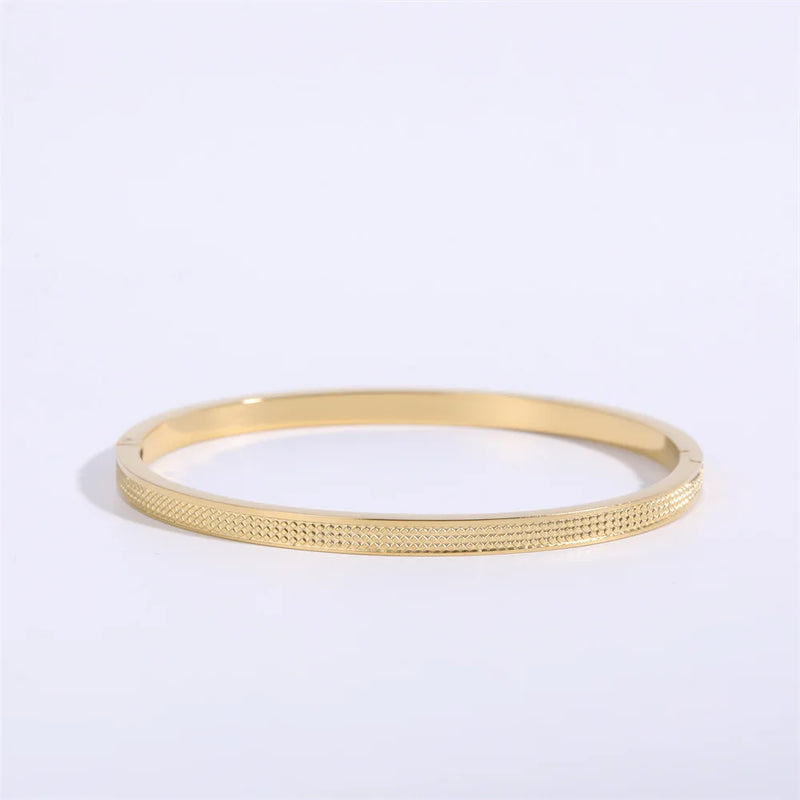 Zircon Inlaid Circular Cuff Bangle Bracelet for Women