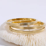 Zircon Inlaid Circular Cuff Bangle Bracelet for Women