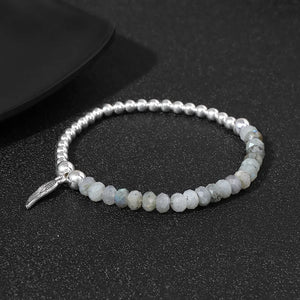Labradorite Wing Charm Bracelet for Men Women