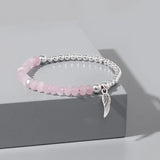Labradorite Wing Charm Bracelet for Men Women