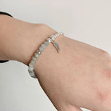 Labradorite Wing Charm Bracelet for Men Women