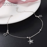 925 Sterling Silver Bead Star Anklet Foot Jewelry Gift