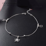 925 Sterling Silver Bead Star Anklet Foot Jewelry Gift