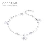 925 Sterling Silver Bead Star Anklet Foot Jewelry Gift