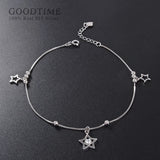 925 Sterling Silver Bead Star Anklet Foot Jewelry Gift