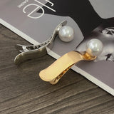 Punk Silver Metal Big Pearl Hair Clip & Pins Cross Styling Accessori