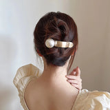 Punk Silver Metal Big Pearl Hair Clip & Pins Cross Styling Accessori