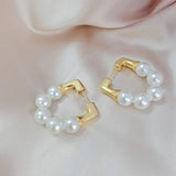 Pearl Ear Piercing Hoop Earrings Women