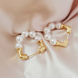 Pearl Ear Piercing Hoop Earrings Women