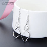 925 Silver Lock-shaped Earrings with Zircon Inlay