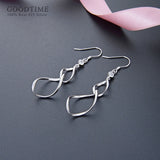925 Silver Lock-shaped Earrings with Zircon Inlay