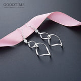 925 Silver Lock-shaped Earrings with Zircon Inlay
