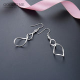 925 Silver Lock-shaped Earrings with Zircon Inlay