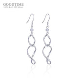 925 Silver Lock-shaped Earrings with Zircon Inlay