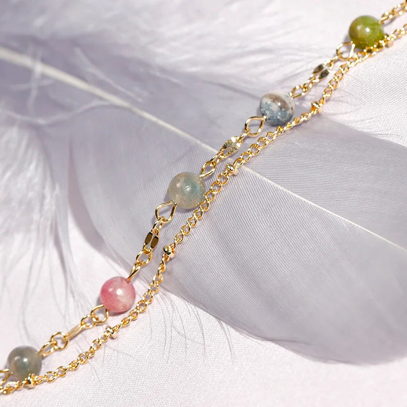 925 Silver Women Bracelet with Colorful Gemstone for Wedding Party