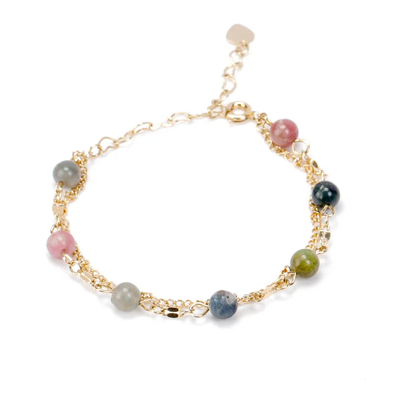 925 Silver Women Bracelet with Colorful Gemstone for Wedding Party
