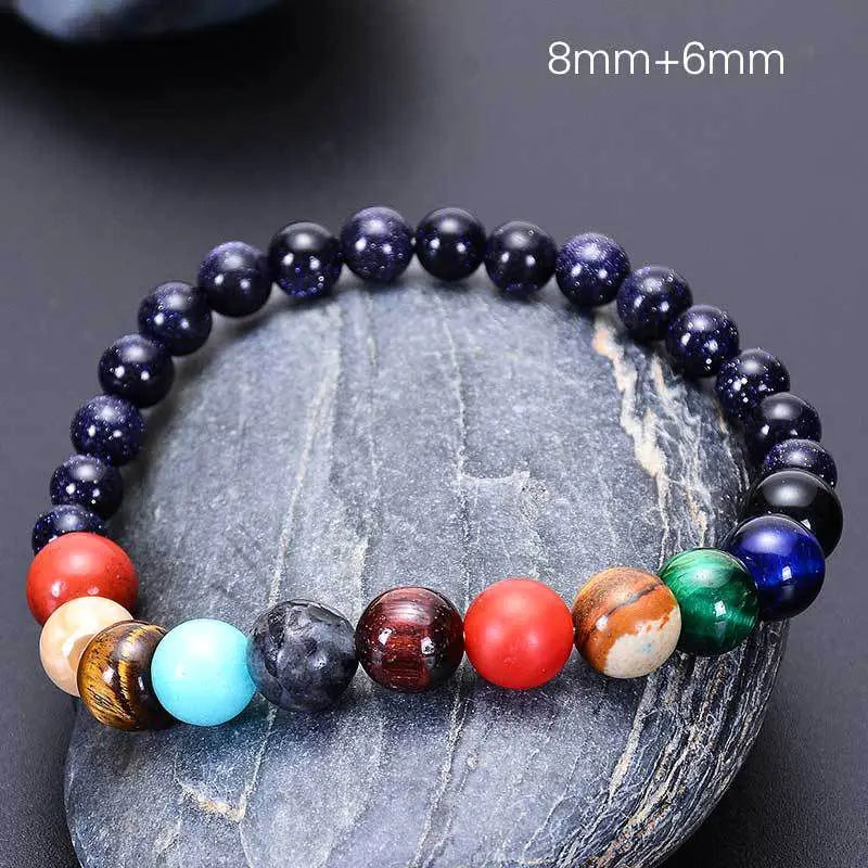 Galaxy Solar System Beads Bracelet Universe Chakra Yoga Lover Jewelry