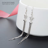 925 Sterling Silver Tassel Star Zircon Earrings