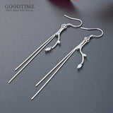925 Sterling Silver Zircon Tassel Earrings for Party