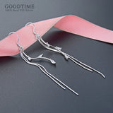 925 Sterling Silver Zircon Tassel Earrings for Party