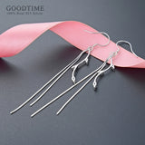925 Sterling Silver Zircon Tassel Earrings for Party
