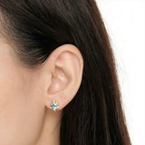 Water Drop Shape Emerald Zircon Gemstone Stud Earrings