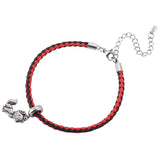 Red Leather Bracelet Fox Dancer Buddha Pendant SP0533