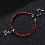 Red Leather Bracelet Fox Dancer Buddha Pendant SP0533