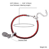 Red Leather Bracelet Fox Dancer Buddha Pendant SP0533