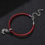 Red Leather Bracelet Fox Dancer Buddha Pendant SP0533