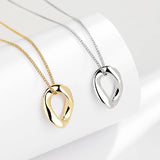 925 Silver Necklace Irregular Round Pendant Wedding Party Gift