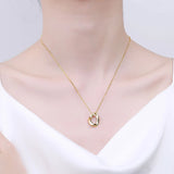 925 Silver Necklace Irregular Round Pendant Wedding Party Gift