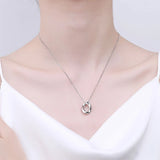 925 Silver Necklace Irregular Round Pendant Wedding Party Gift
