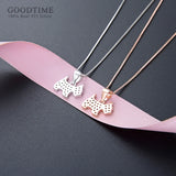 925 Sterling Silver Zircon Puppy Pendant Necklace