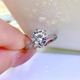2ct Zircon Engagement Band Wedding Ring Tibetan Silver