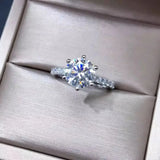 2ct Zircon Engagement Band Wedding Ring Tibetan Silver